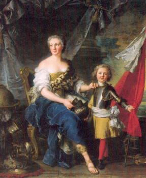 Jean Marc Nattier : Mademoiselle de Lambesc as Minerva, Arming her Brother the Comte de Brionne